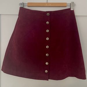 VINTAGE Burgundy Suede Mini Skirt- Excellent Condition